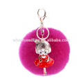 Cell Phone Decoration Real Rabbit Fur pom poms Keychain / fourrure de lapin en gros